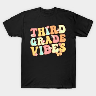 Third Grade Vibes  Team 3rd Grade Teacher Kids Retro T-Shirt